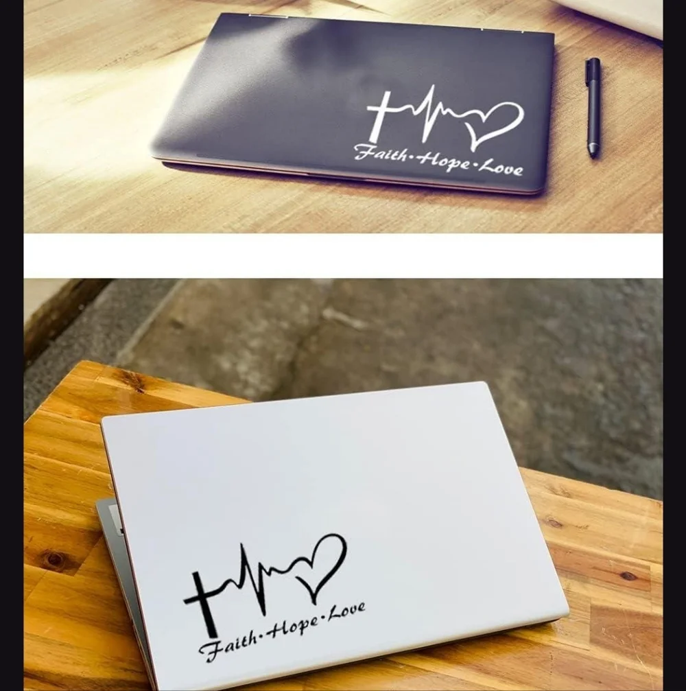 Faith Cross Hope Heartbeat Love Heart Vinyl Graphic‎ Auto Laptop Decal Sticker